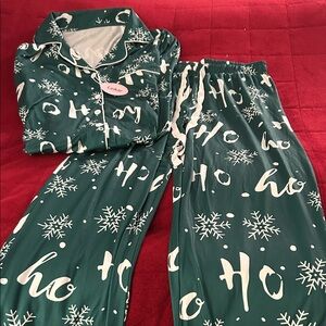 Festive Green Pajamas Ho Ho